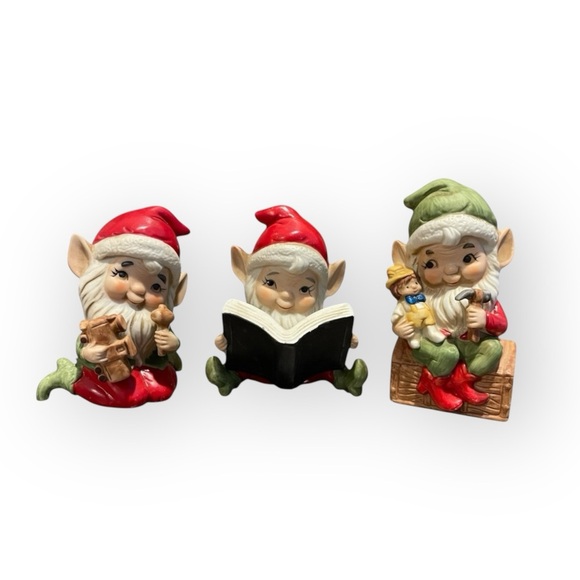 Homco Other - Homco Trio of Vintage Christmas Elves